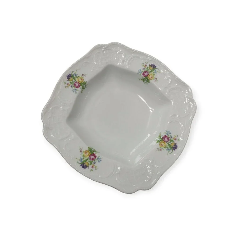 Vintage Rosenthal Continental Sanssouci floral pattern square serving bowl Rose